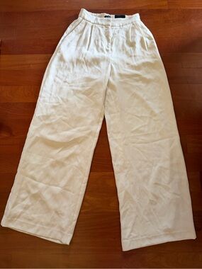 Express Cream Wide-Leg Trousers